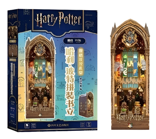 Harry Potter-themed DIY Book Nook kit with packaging on a white background