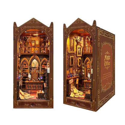 Decorative bookshelf insert book nook with intricate interior magic office design 