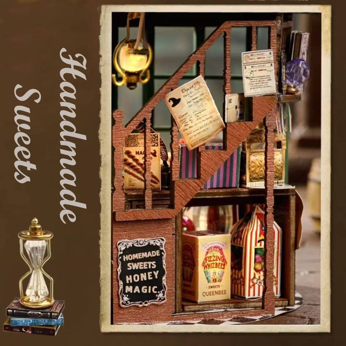 close-up of an assembled Magic Shop DIY Miniature House Kit in Dream Bottle Series