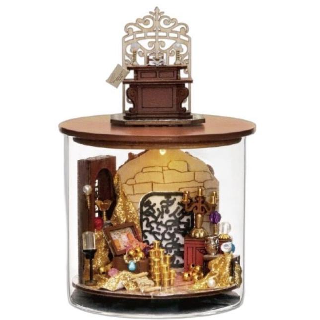 image displaying the assembled  Magic Treasure DIY Miniature House kit in Dream Bottle Series in white background