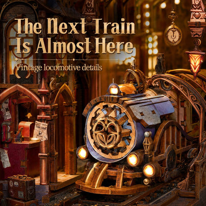 Enchanted Magic Platform DIY Book Nook Kit – Fantasy Train Station Miniature