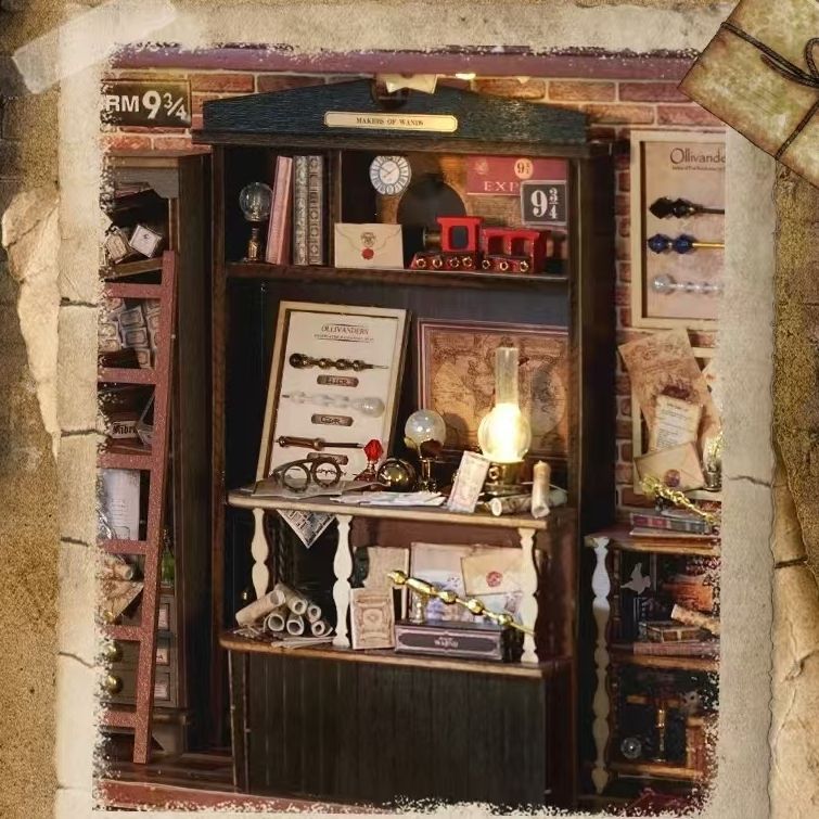 image displaying the miniature furniture of magic wand cabinet in Magic Wand Shop DIY Miniature House Kit