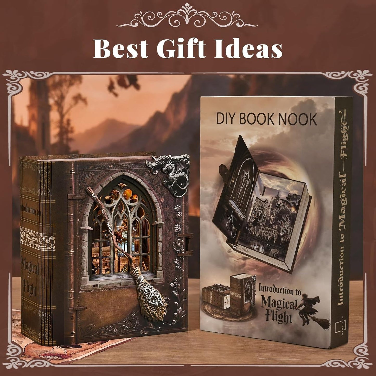 Magical Flight DIY Book Nook Kit - 3D Wooden Wizard Castle Puzzle