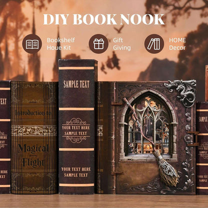 Magical Flight DIY Book Nook Kit - 3D Wooden Wizard Castle Puzzle