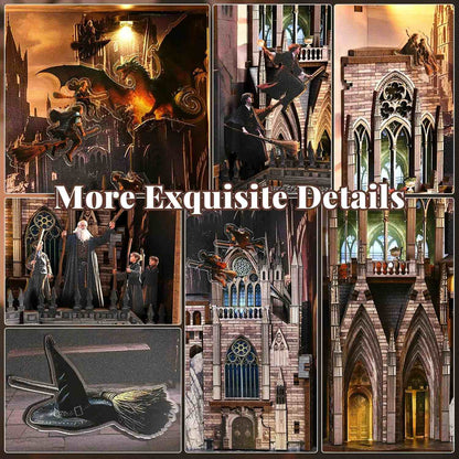 Magical Flight DIY Book Nook Kit - 3D Wooden Wizard Castle Puzzle