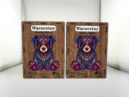 Mandala Bear Wooden Jigsaw Puzzle