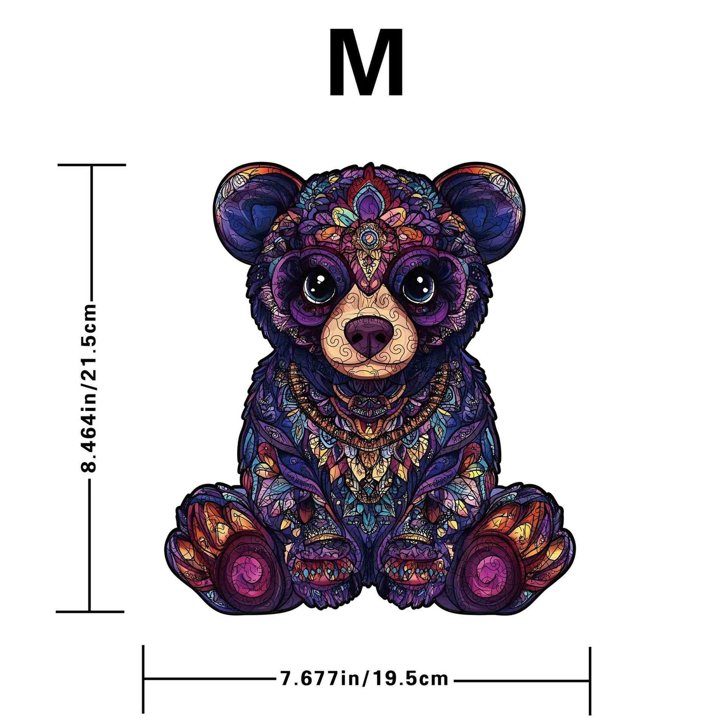 Mandala Bear Wooden Jigsaw Puzzle