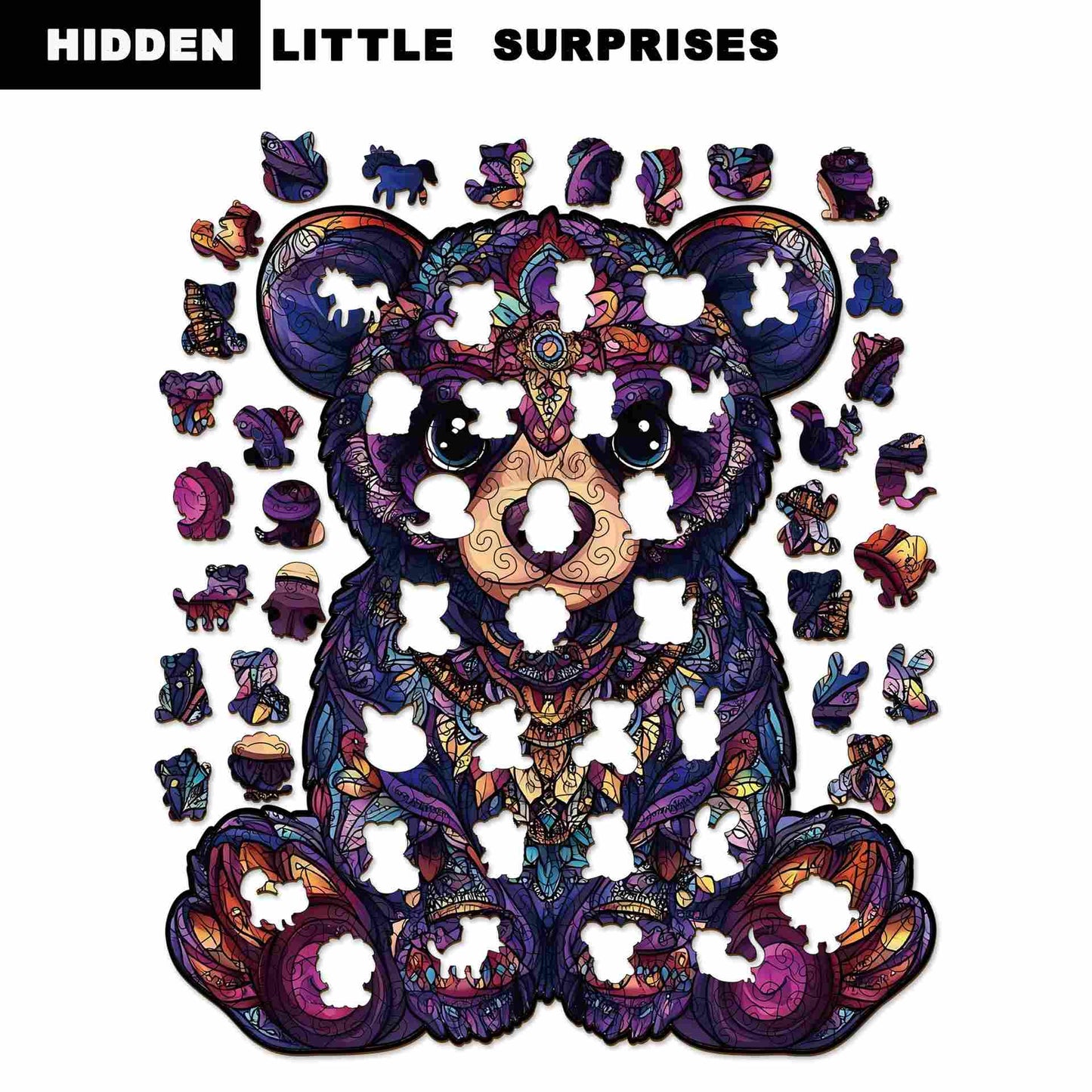 Mandala Bear Wooden Jigsaw Puzzle