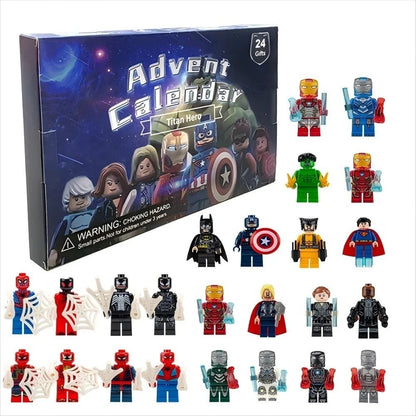 Titan Hero Christmas Advent Calendar – 24 Mini Building Block Figures for Holiday Countdown