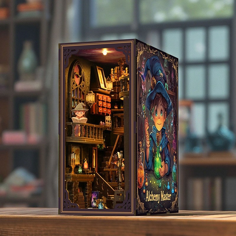 image displaying the Master Alchemist Book Nook on table as a home decoration