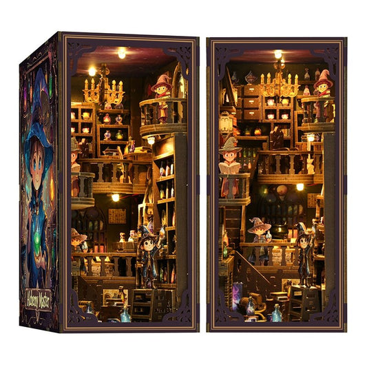 image displaying the front side and 45 degree views of Master Alchemist Book Nook