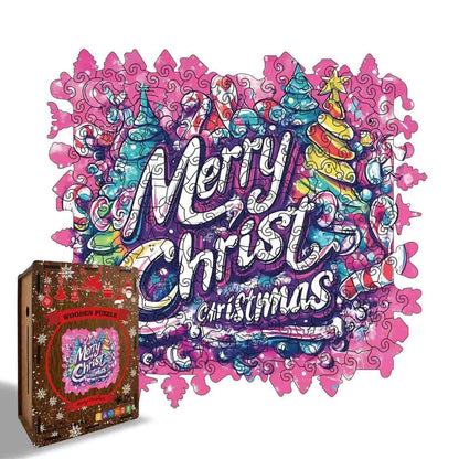 Merry Christmas Wooden Jigsaw Puzzle