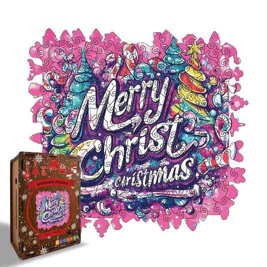 Merry Christmas Wooden Jigsaw Puzzle