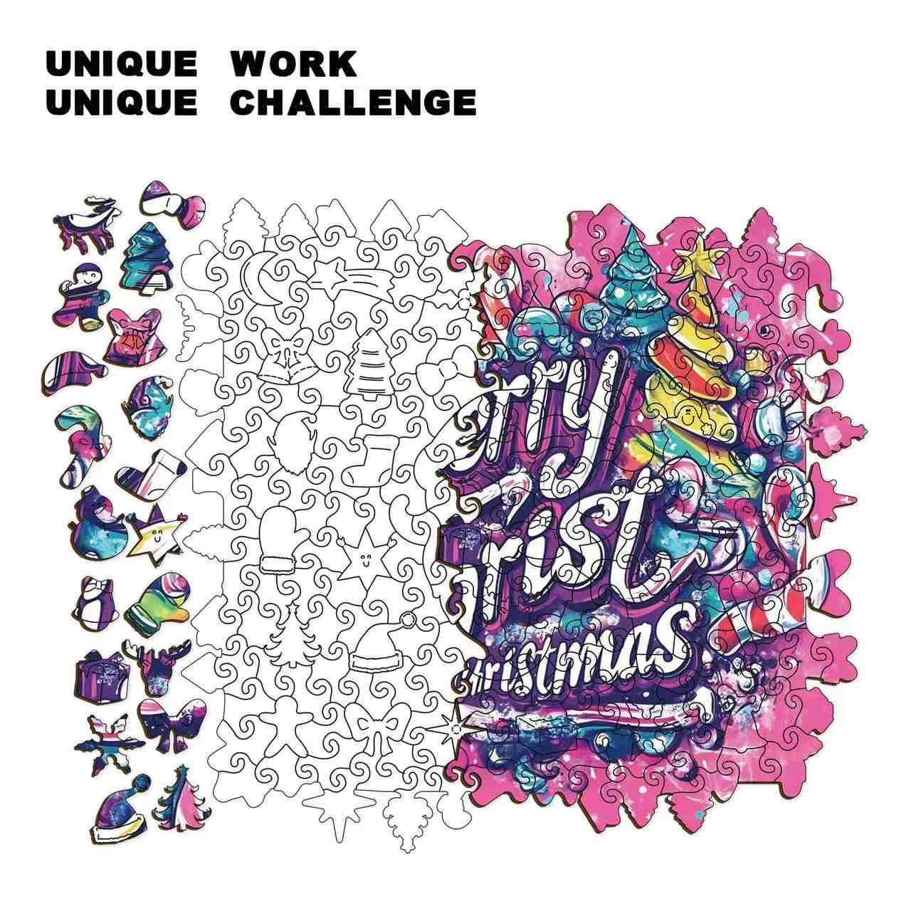 Merry Christmas Wooden Jigsaw Puzzle