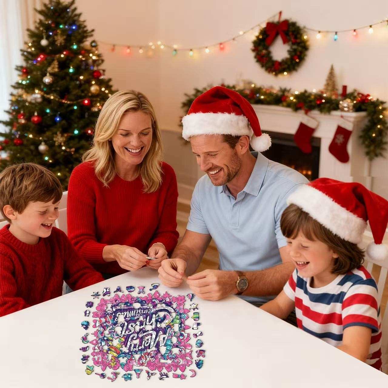 Merry Christmas Wooden Jigsaw Puzzle