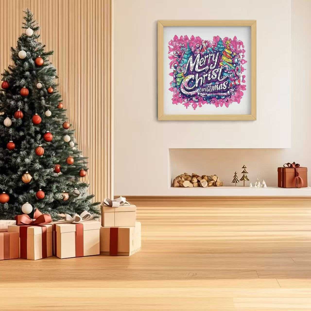 Merry Christmas Wooden Jigsaw Puzzle