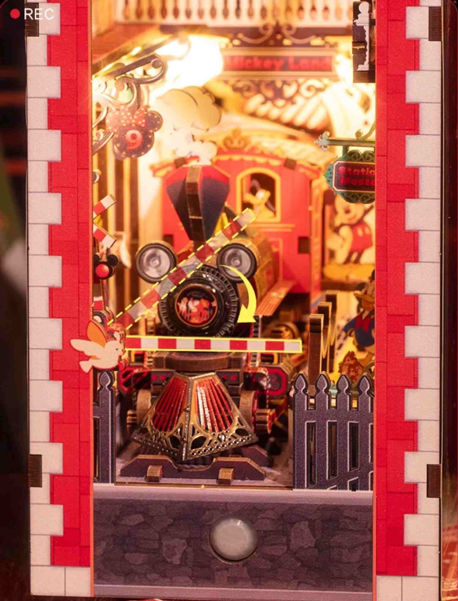 Miniature Toy train set in a Book Nook box