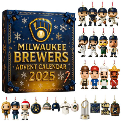 Milwaukee Brewers 2025 Advent Calendar with figures and ornaments