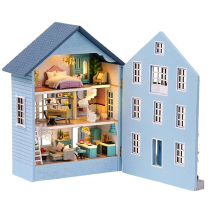 open-able design of the Molan House DIY Miniature House Kit from the Mini House Series