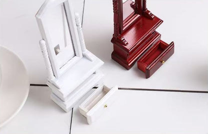 Miniature Furniture Dressing Mirror for DIY Dollhouse Projects in 1:12 scale