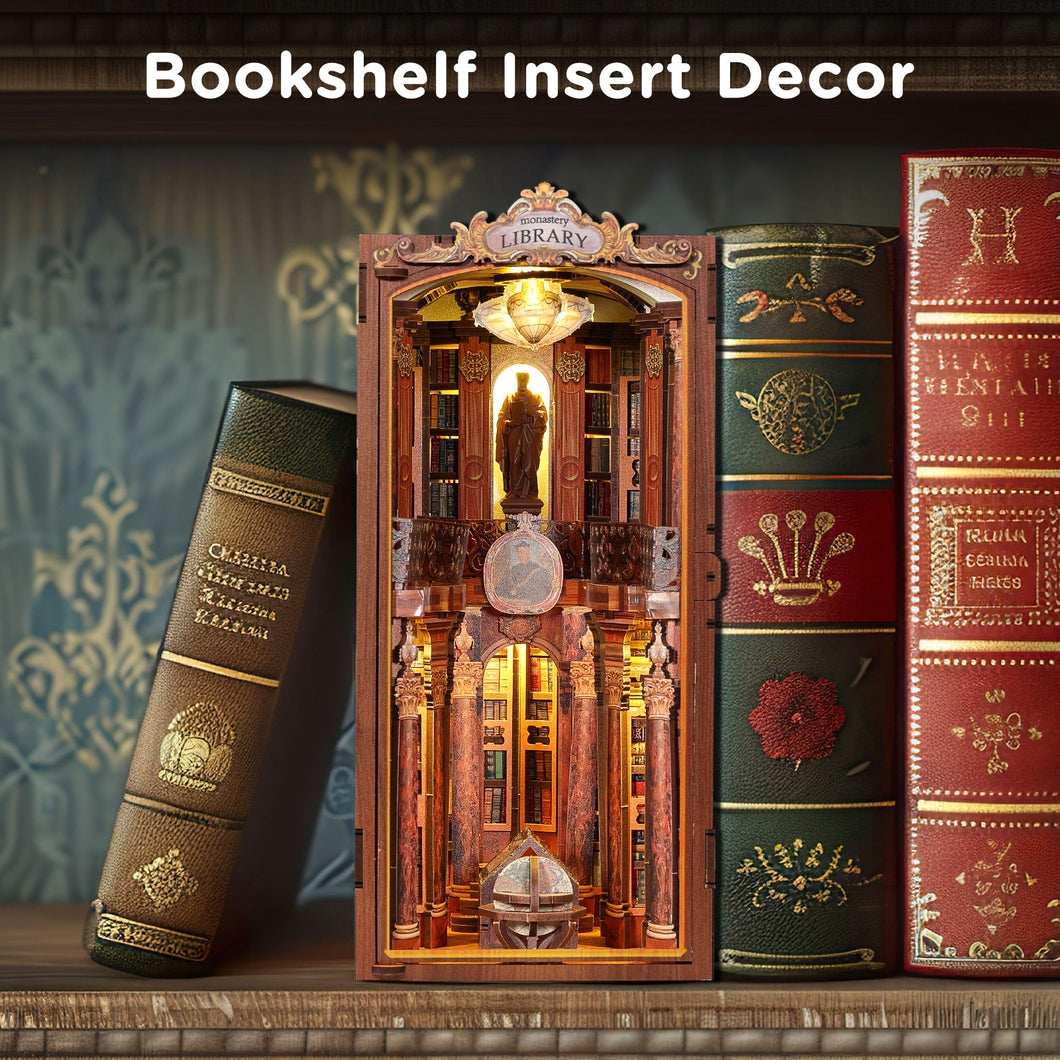 image displaying the Monastery Library in bookshelf