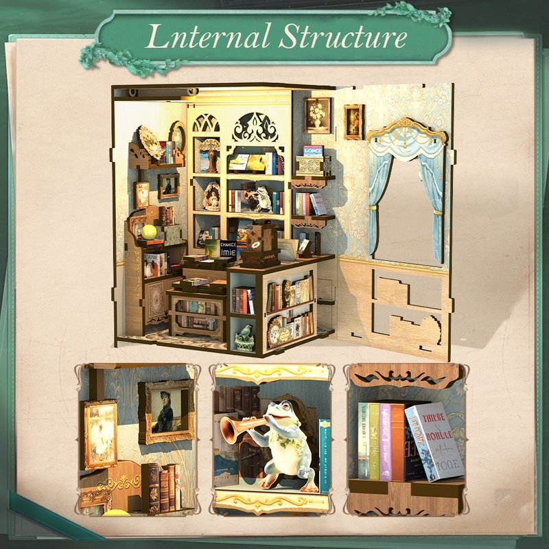 image displaying the interior structure Muse Bookstore DIY Book Nook Kit