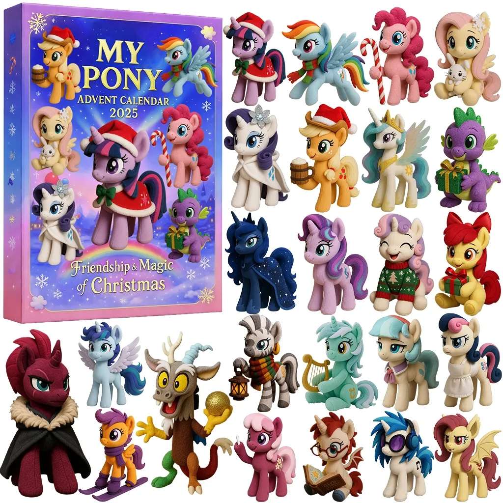 My Little Pony advent calendar with figurines on a white background