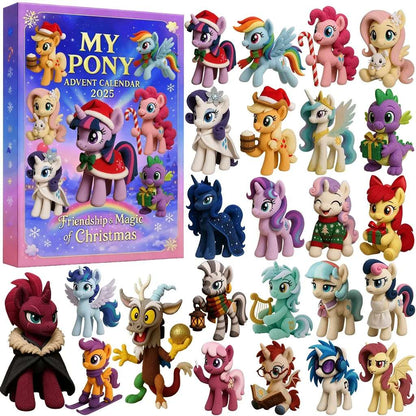 My Little Pony advent calendar with figurines on a white background