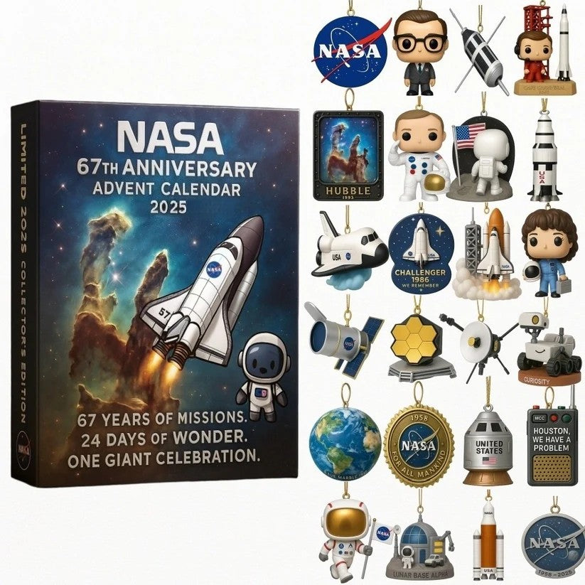 NASA 67th Anniversary Advent Calendar with ornaments