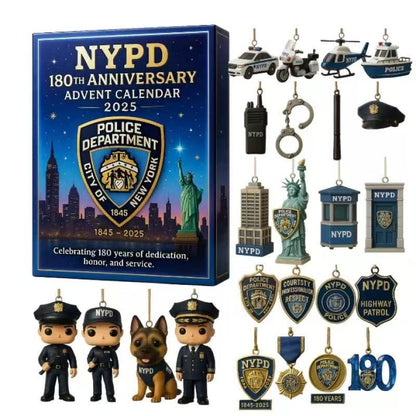 NYPD 180th Anniversary Advent Calendar with ornaments and figures
