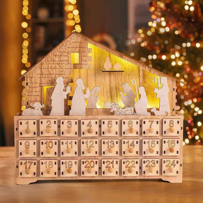 Nativity Christmas Advent Calendar with Drawers