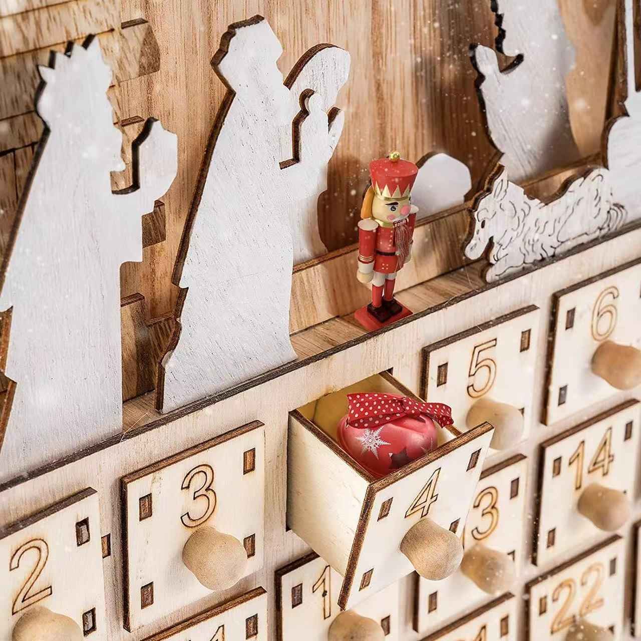 Nativity Christmas Advent Calendar with Drawers