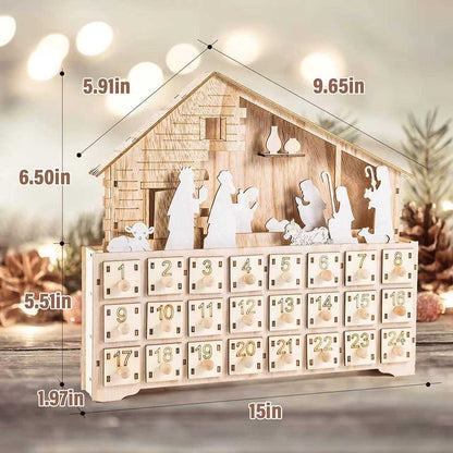 Nativity Christmas Advent Calendar with Drawers