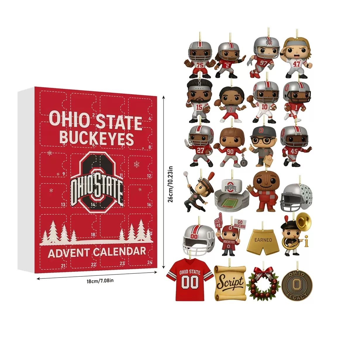 Ohio State Buckeyes Advent Calendar | 2D Acrylic Mini Figures Surprise Box