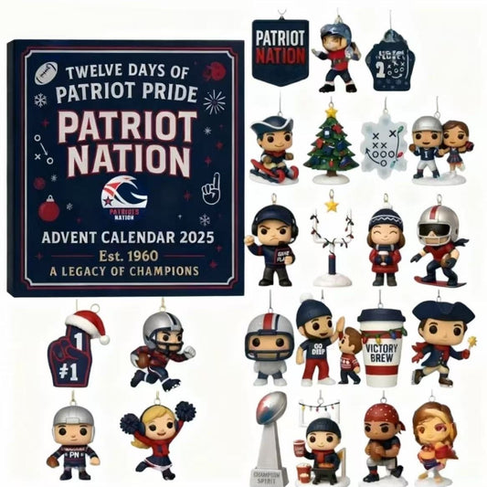 Advent calendar with 'Patriot Pride' theme and various figurines