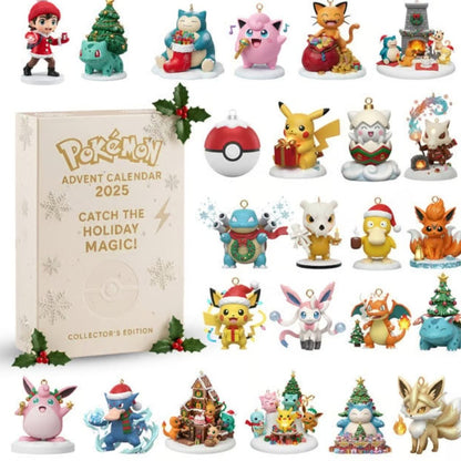 Pokémon Advent Calendar 2025 with various collectible figures around it.