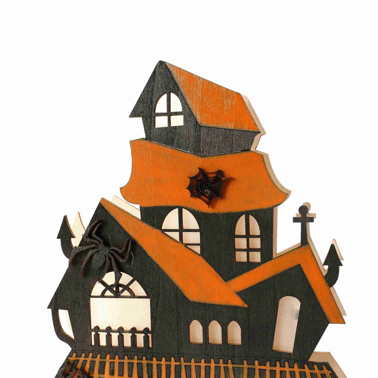 Pre-Lit Wooden Haunted House