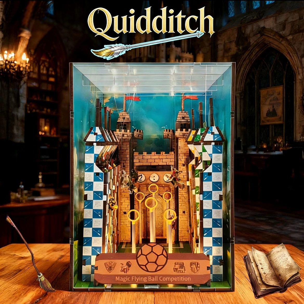 Quidditch DIY Book Nook Kit – Magical Harry Potter Inspired Book Shelf Insert