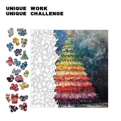 Rainbow Christmas Tree Wooden Jigsaw Puzzles