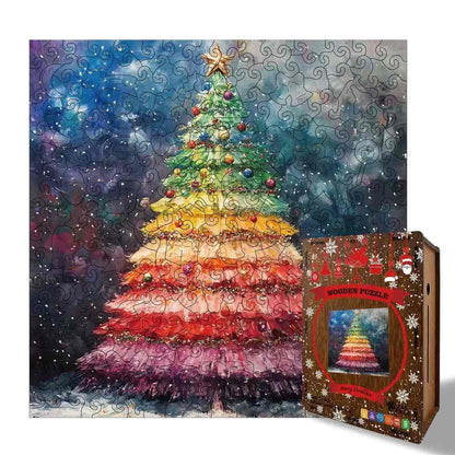 Rainbow Christmas Tree Wooden Jigsaw Puzzles