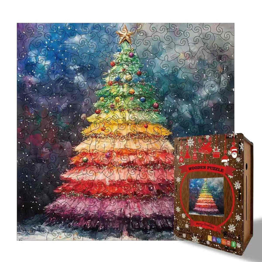 Rainbow Christmas Tree Wooden Jigsaw Puzzles