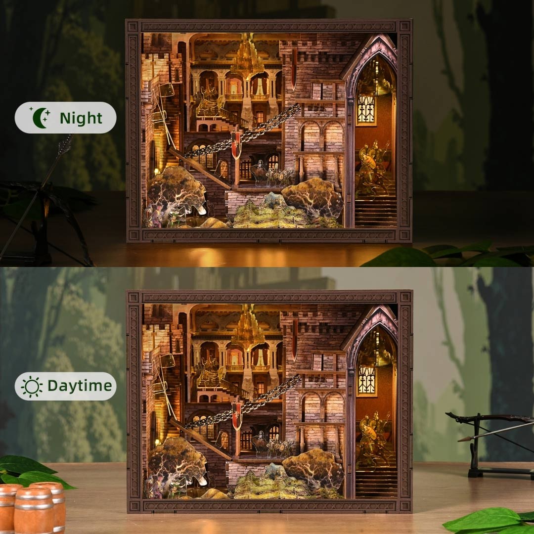 Robin Hood DIY Book Nook Kit – Medieval Castle Miniature Scene