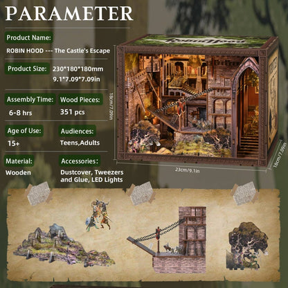 Robin Hood DIY Book Nook Kit – Medieval Castle Miniature Scene