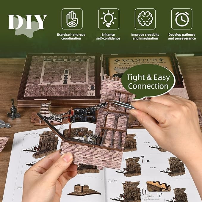 Robin Hood DIY Book Nook Kit – Medieval Castle Miniature Scene