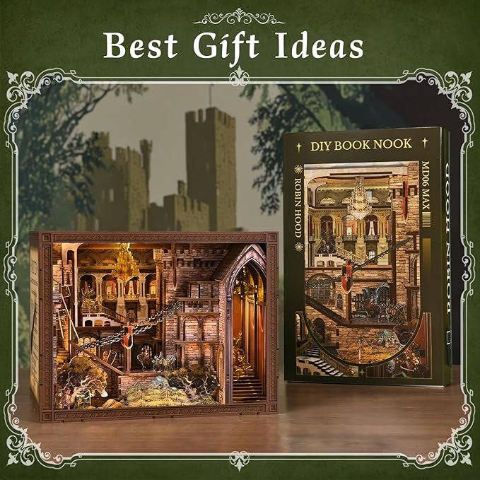 Robin Hood DIY Book Nook Kit – Medieval Castle Miniature Scene
