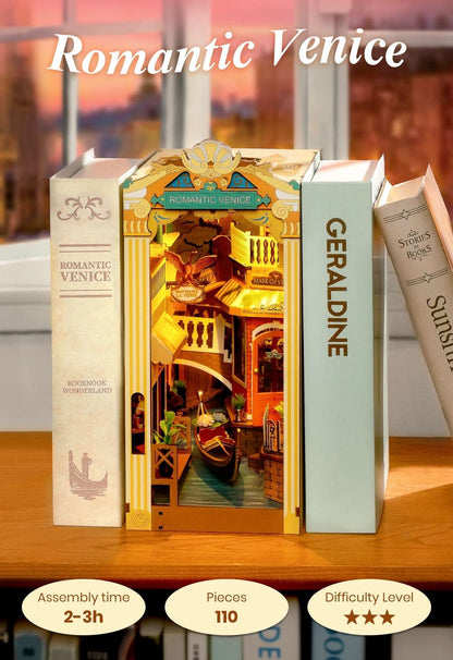 image showing its key features Romantic Venice DIY Book Nook kit