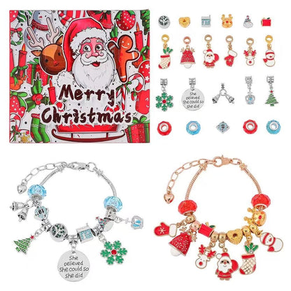 Santa Claus DIY Bracelet Advent Calendar - Christmas Jewelry Making Kit