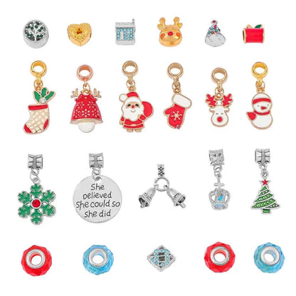 Santa Claus DIY Bracelet Advent Calendar - Christmas Jewelry Making Kit