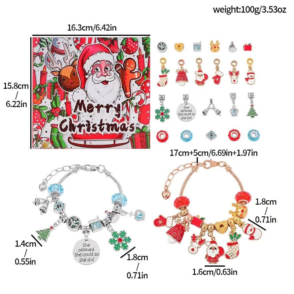 Santa Claus DIY Bracelet Advent Calendar - Christmas Jewelry Making Kit