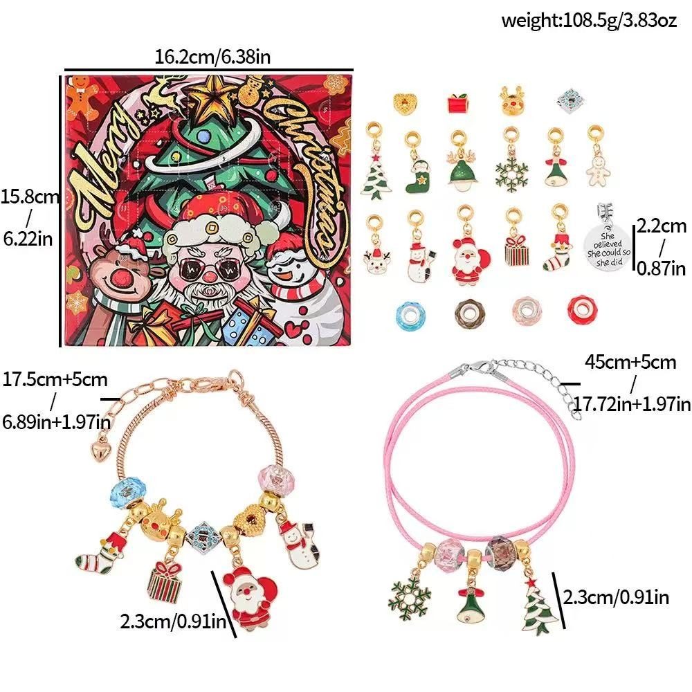 Santa Claus DIY Bracelet Advent Calendar - Christmas Jewelry Making Kit